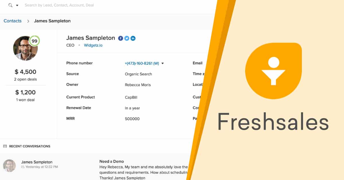 Freshsales : pour gérer ses prospects et ses clients