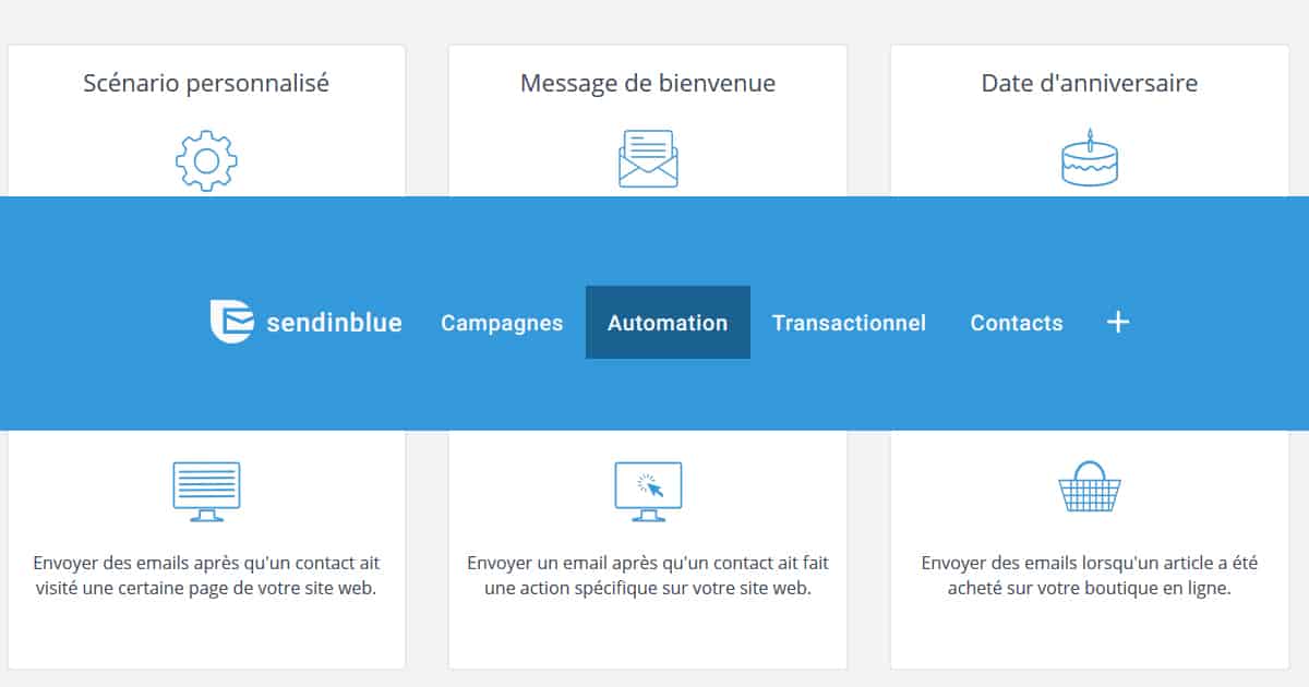 Paramétrer l'automation avec Sendinblue