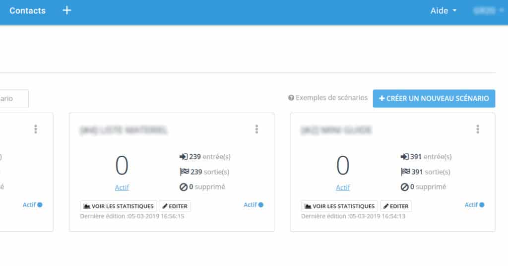 scénario sendinblue