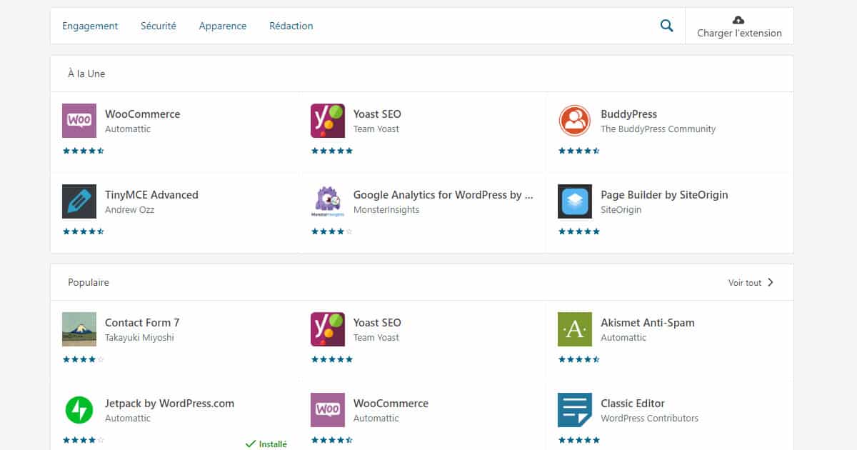 Installation d'un nouveau site : les extensions indispensables