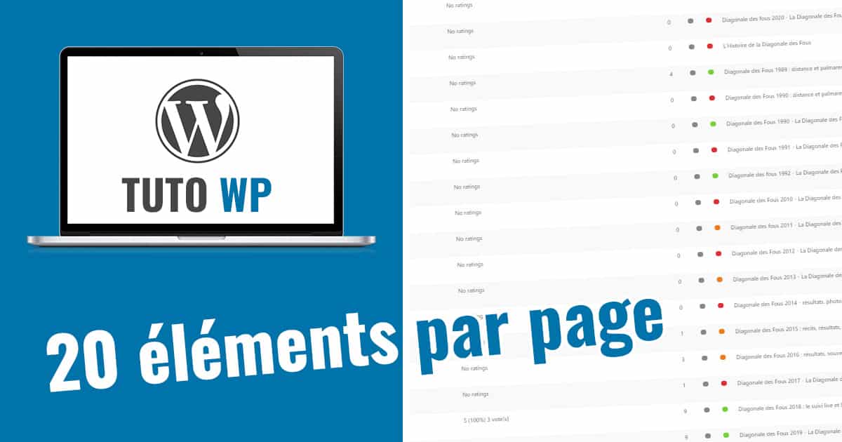 Afficher plus de 20 items sur le backoffice Wordpress