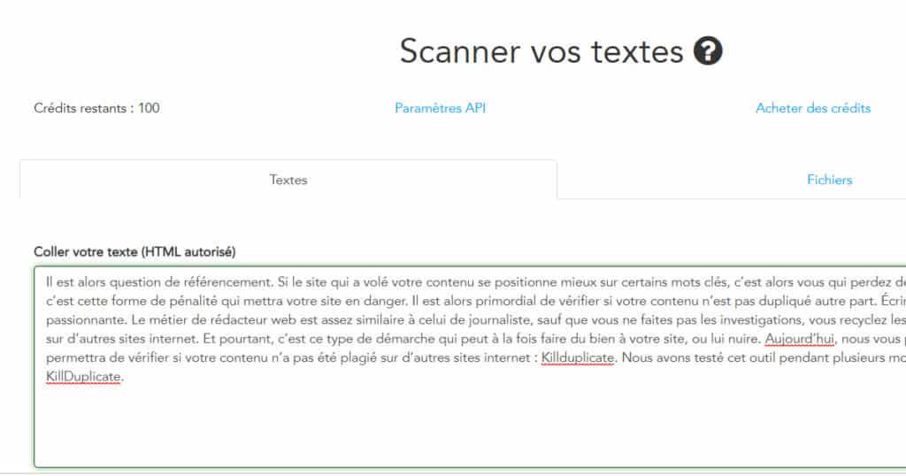 scanner un site avec killduplicate