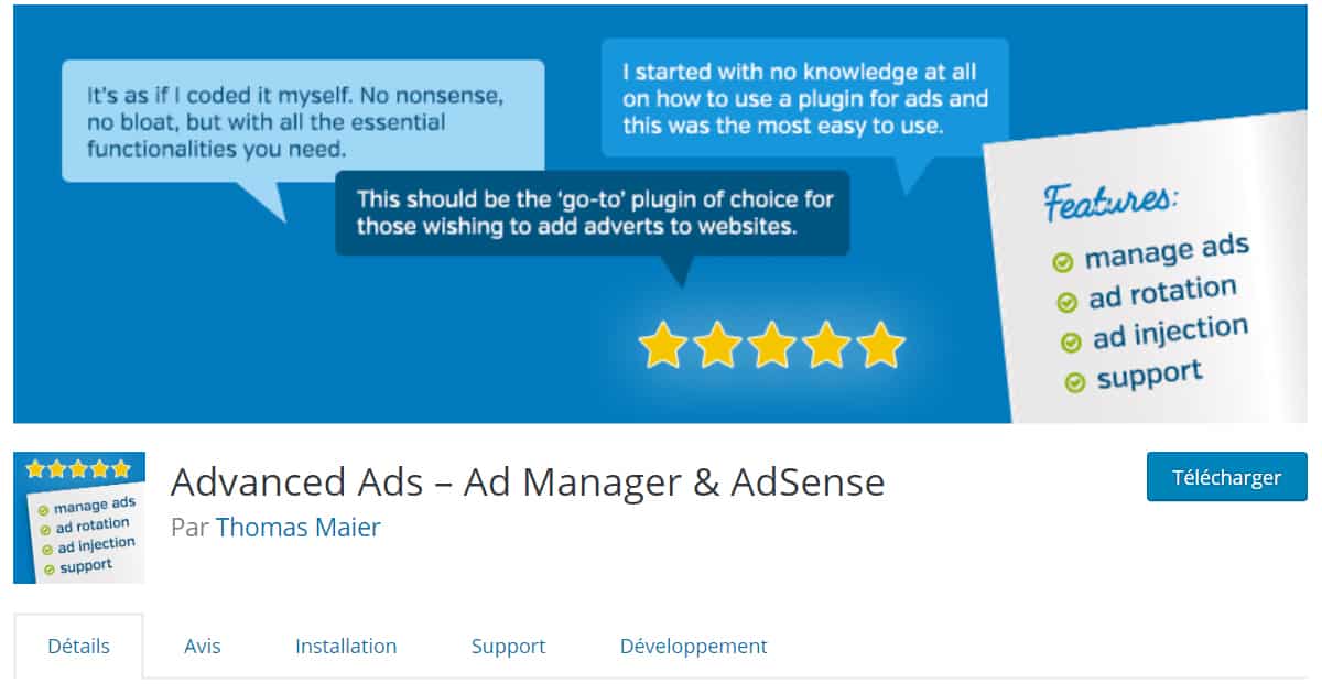 Afficher de la pub Adsense avec Advanced Ads