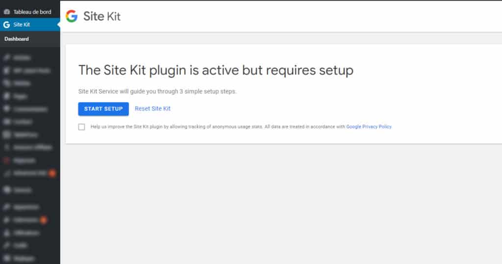 activer site kit