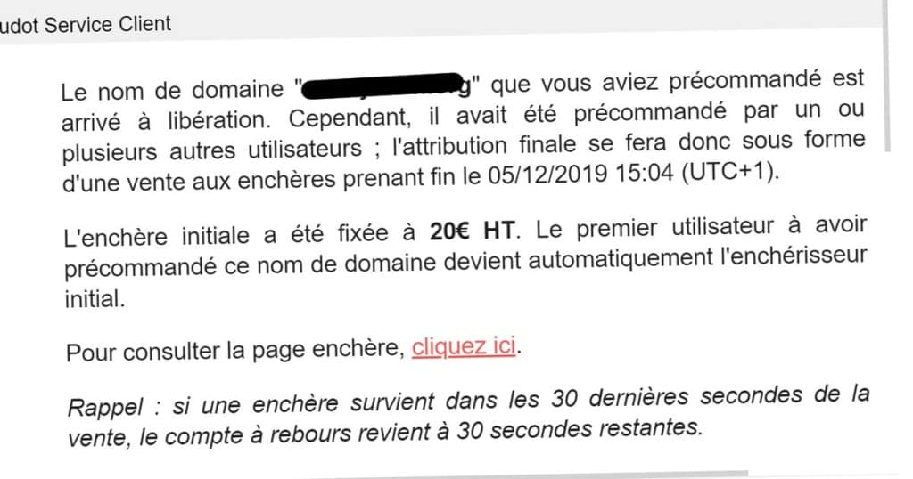 début des enchères sur youdot