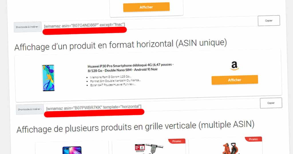 shortcode winamaz