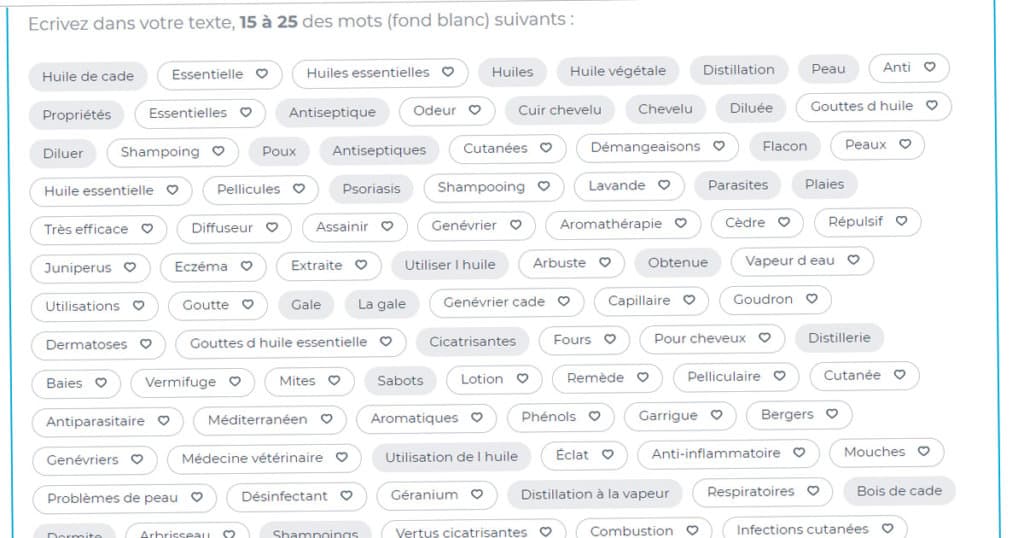exemples de mots clés sur 1.fr