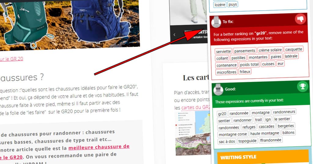 des exemples de mots à supprimer