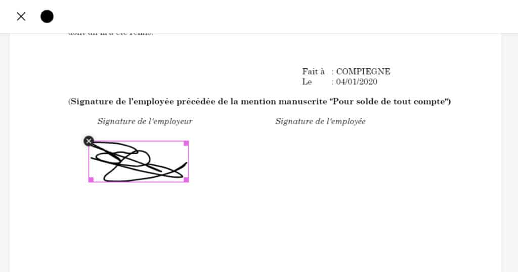 ajouter une signature