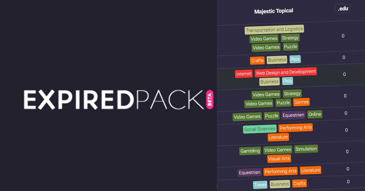 J'ai testé Expiredpack, un tool pour trouver un nom de domaine expiré