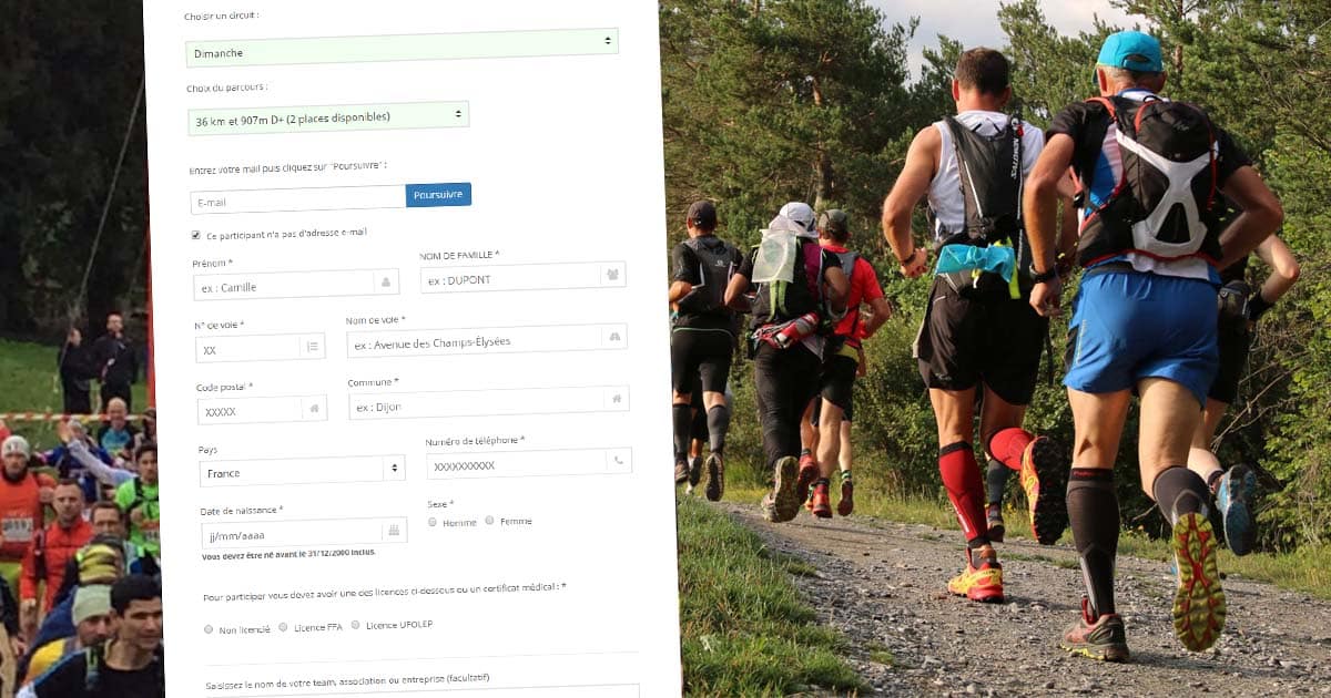 Plateforme d'inscription en ligne pour des événements sportifs