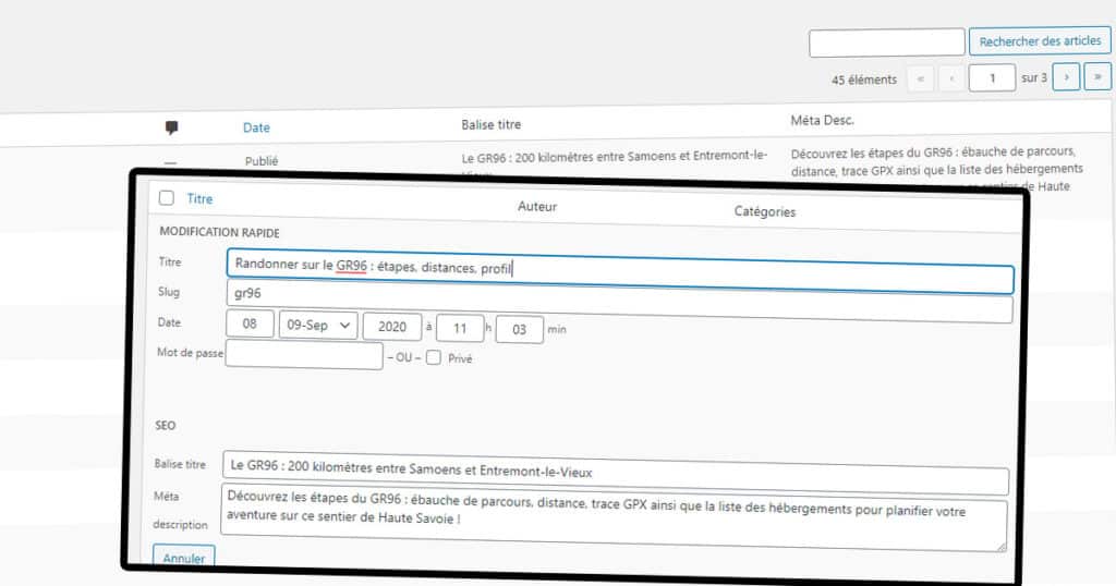 Modification des title et description par lot