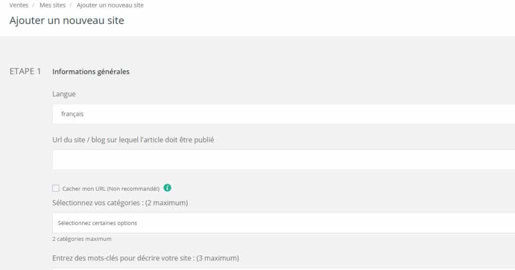 ajouter un site sur Ereferer