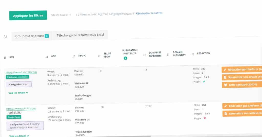 sites dispos sur ereferer