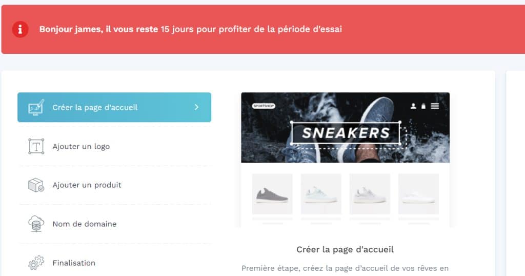 le backoffice de Wizishop
