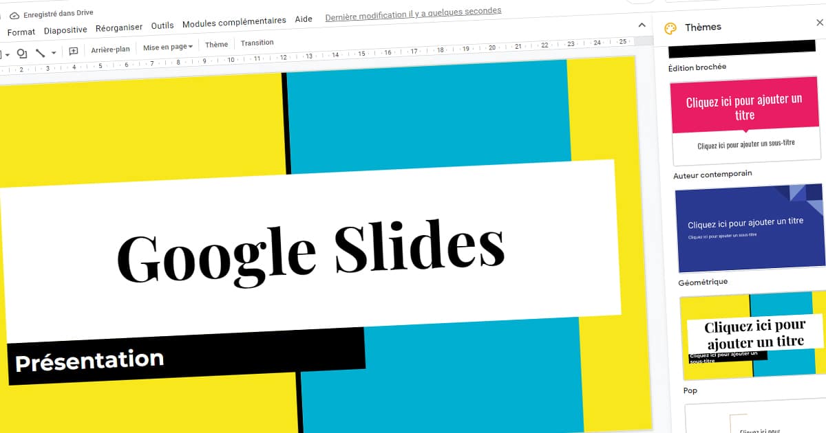 Présentation de google slides
