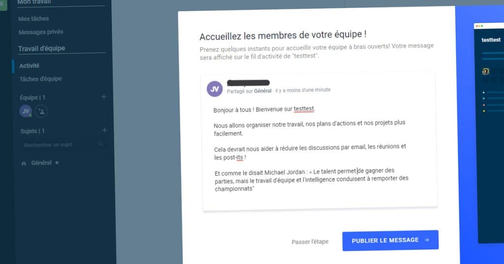 lancement d'un projet Azendoo