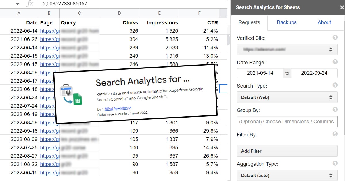 Search Analytics for Sheets : comment l'utiliser ?