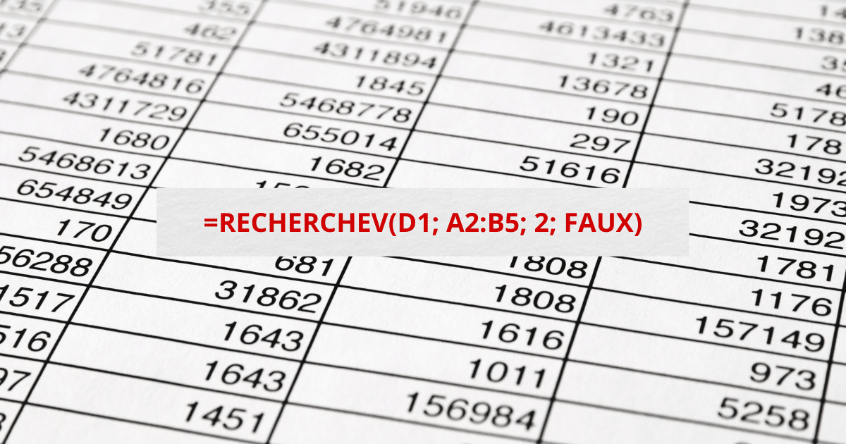 formule recherche V sur excel, la retenir
